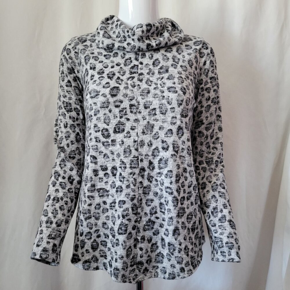 Amy Byer Sweater Cowl Neck Girl's XL 16 Animal Print 90s Y2k Cozy Tween Chic